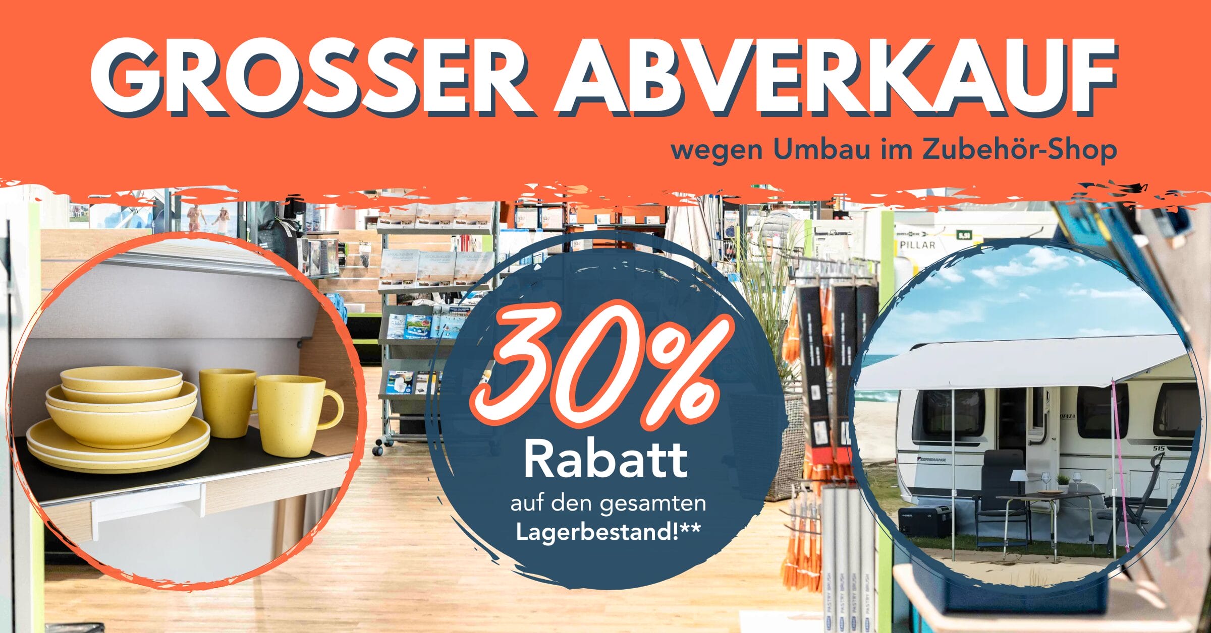 Summer Sale im Freizeit-Center Albrecht: 30 % Rabatt auf unser Zubehörsortiment! 1 Kopie von Plakat Summer Sale Shop 2400 x 1256 px 1
