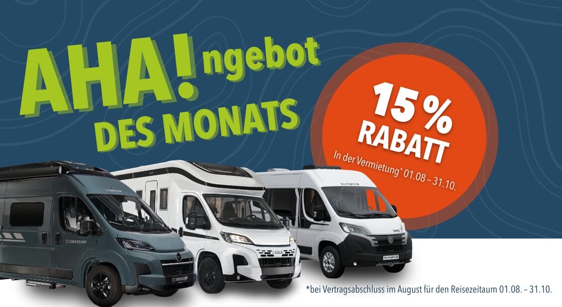 AHA!ngebot im August: 15% Rabatt auf deine Mietbuchung 1 fca ahangebot 8 2026 nl